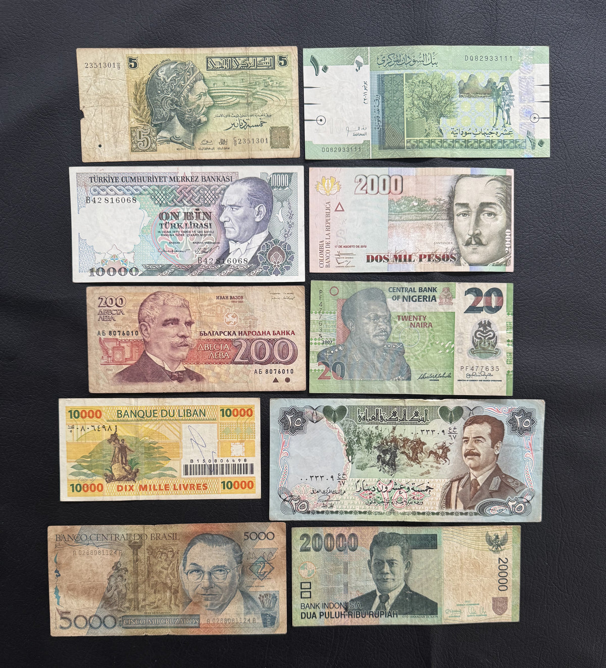 10 Pcs Mixed Collectible Banknotes | World Banknote Lot from 10 Different Countries – Set 09
