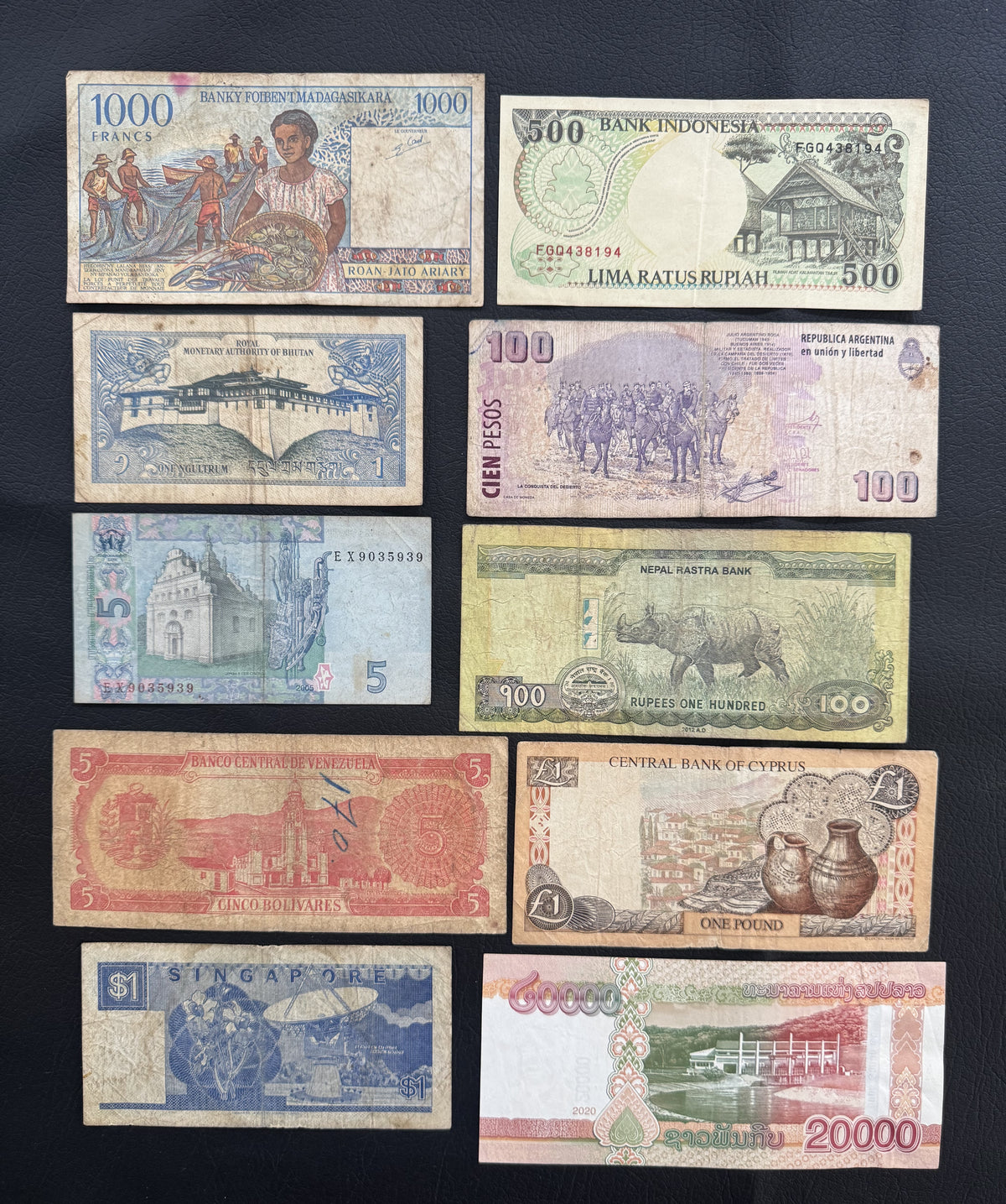 10 Pcs Mixed Collectible Banknotes | World Banknote Lot from 10 Different Countries – Set 11