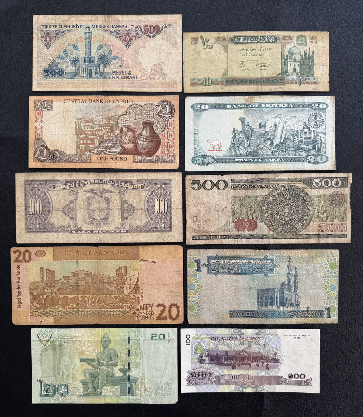 10 Pcs Mixed Collectible Banknotes | World Banknote Lot from 10 Different Countries – Set 13