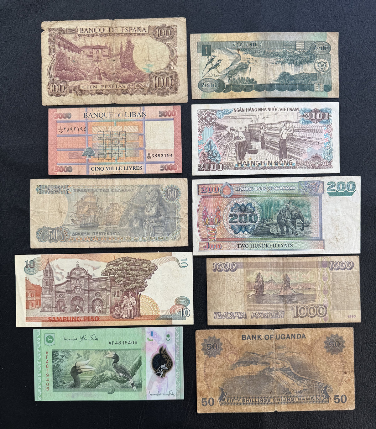 10 Pcs Mixed Collectible Banknotes | World Banknote Lot from 10 Different Countries – Set 16