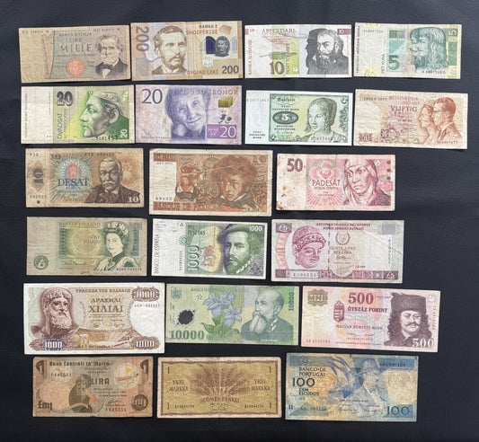 20 Pcs Mixed Collectible Banknotes | World Banknote Lot from 20 Different Countries – Set 19