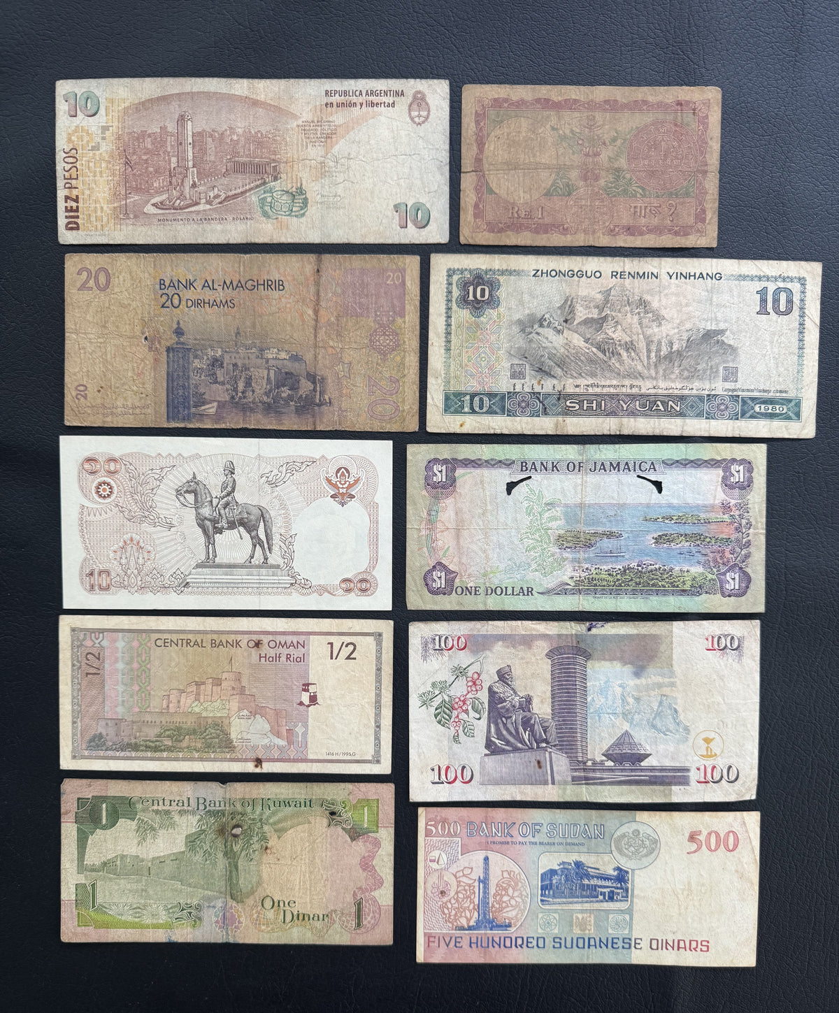 10 Pcs Mixed Collectible Banknotes | World Banknote Lot from 10 Different Countries – Set 20