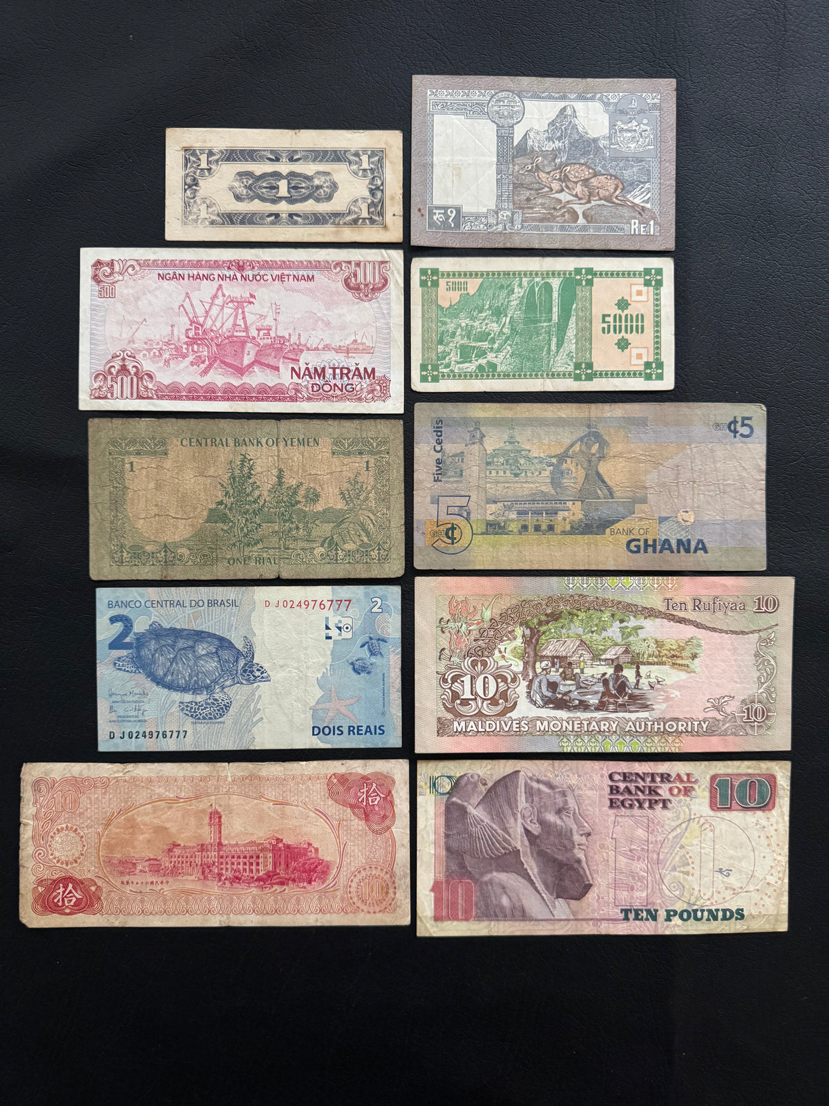 10 Pcs Mixed Collectible Banknotes | World Banknote Lot from 10 Different Countries – Set 33