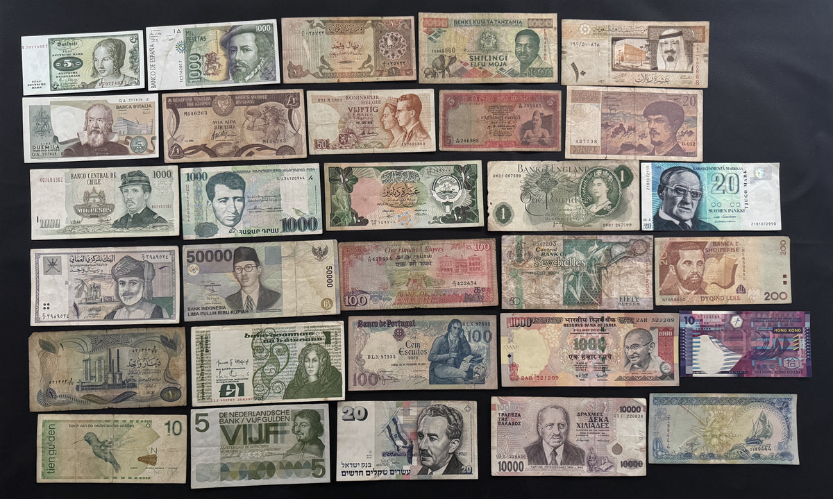 30 Pcs Mixed Collectible Banknotes | World Banknote Lot from 30 Different Countries – Set 41