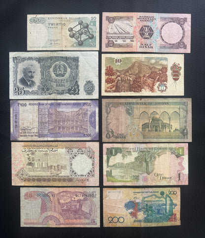 10 Pcs Mixed Collectible Banknotes | World Banknote Lot from 10 Different Countries – Set 38