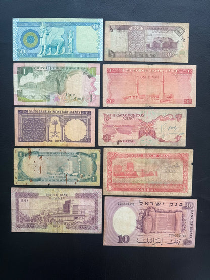 10 Pcs Mixed Arabic Collectible Banknotes | World Banknote Lot from 10 Different Countries – Set 44
