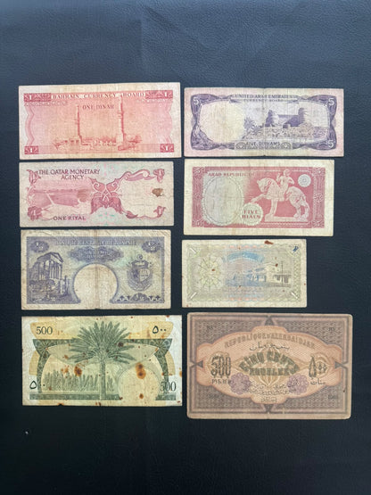 8 Pcs First Issue Collectible Banknotes | World Banknote Lot from 8 Different Countries – Set 45