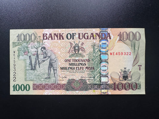 Uganda 1000 Shillings Banknote 2005 Old AUNC Paper Money Bank Bills p-43