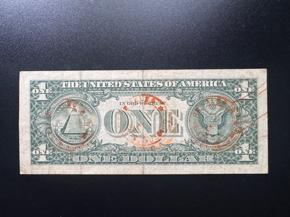 US $1 Dollar 1995 USA Banknote A - Boston Bill P-496b S/N Fancy Numbers 77474737