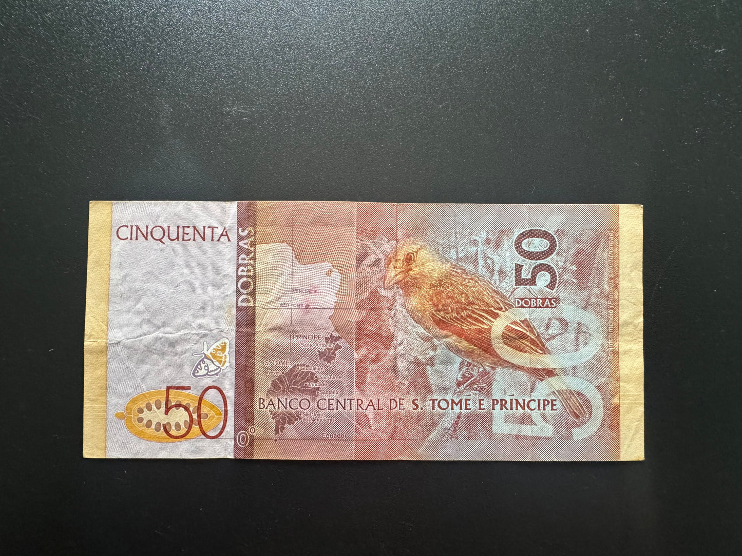 Sao Tome E Principe 50 Dobras Banknote 2016 Circulated Paper Bank Bill P-73