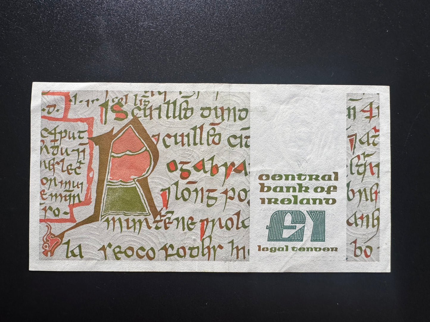 Ireland 1 Pound Banknote 1989 Old AUNC-VF Paper Money Bank Bills P-70