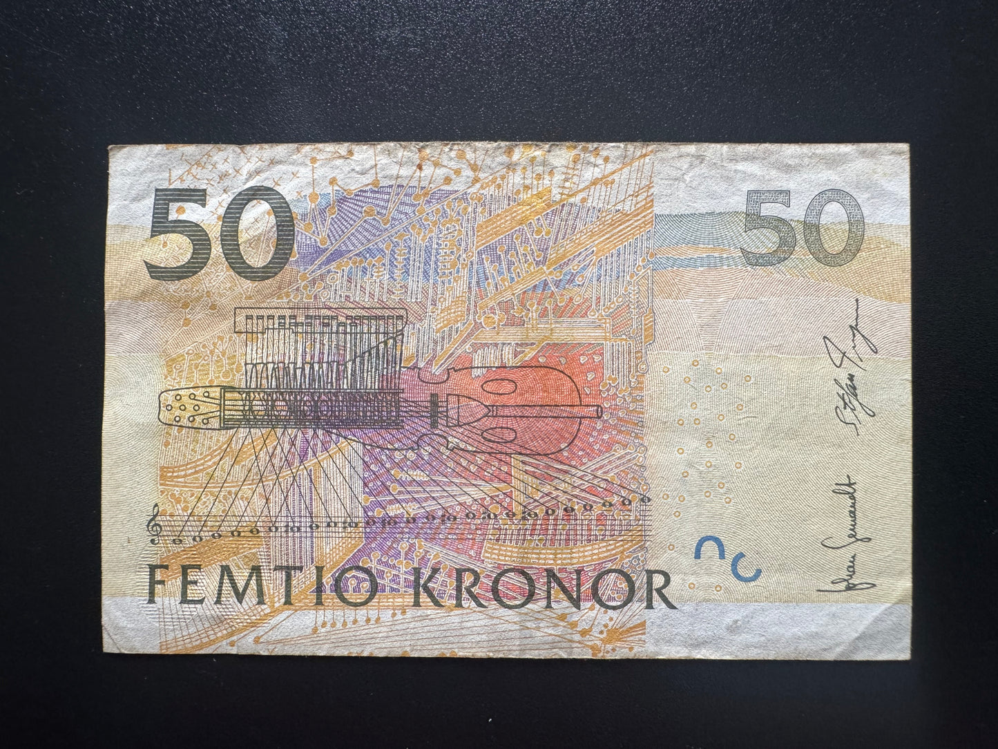 Sweden /Swedish 50 Kronor Banknote 2008 Old Circulated Bank Bill p-64