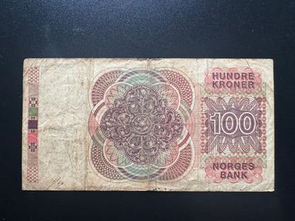 Norway 100 Kroner Banknote 1993-VI old Circulated Paper Money Bank Bill P-43