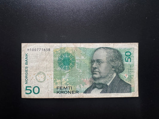 Norway 50 Kroner Banknote 2011 Circulated Paper Money Bank Bill P-46