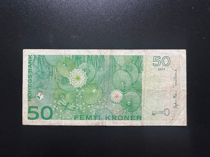 Norway 50 Kroner Banknote 2011 Circulated Paper Money Bank Bill P-46