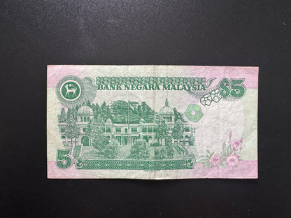 Malaysia 5, 10, 20, 50, 100 Ringgit Banknotes 1989-95-97-98 Bank Bills Set 5Pcs
