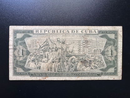 Cuba 1 Peso Banknote 1980 Old Circulated Banknote Bank Bill P-102b