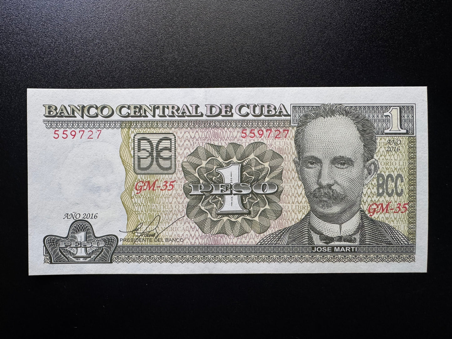 Cuba 1 Peso Banknote 2016 Old Uncirculated Banknote Bank Bill P-121