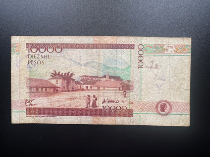 Colombia 10000 Pesos Banknote 2004 Old Circulated Paper Money Bank Bill P-453g