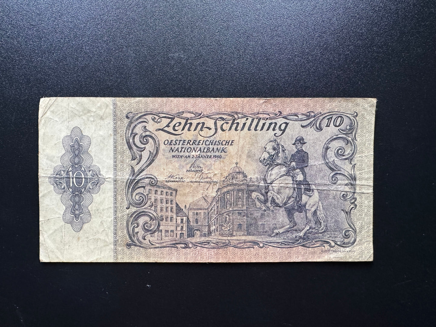 Austria 10 Schilling Banknote 1950 old Vintage Circulated Paper Money Bank Bill P-127
