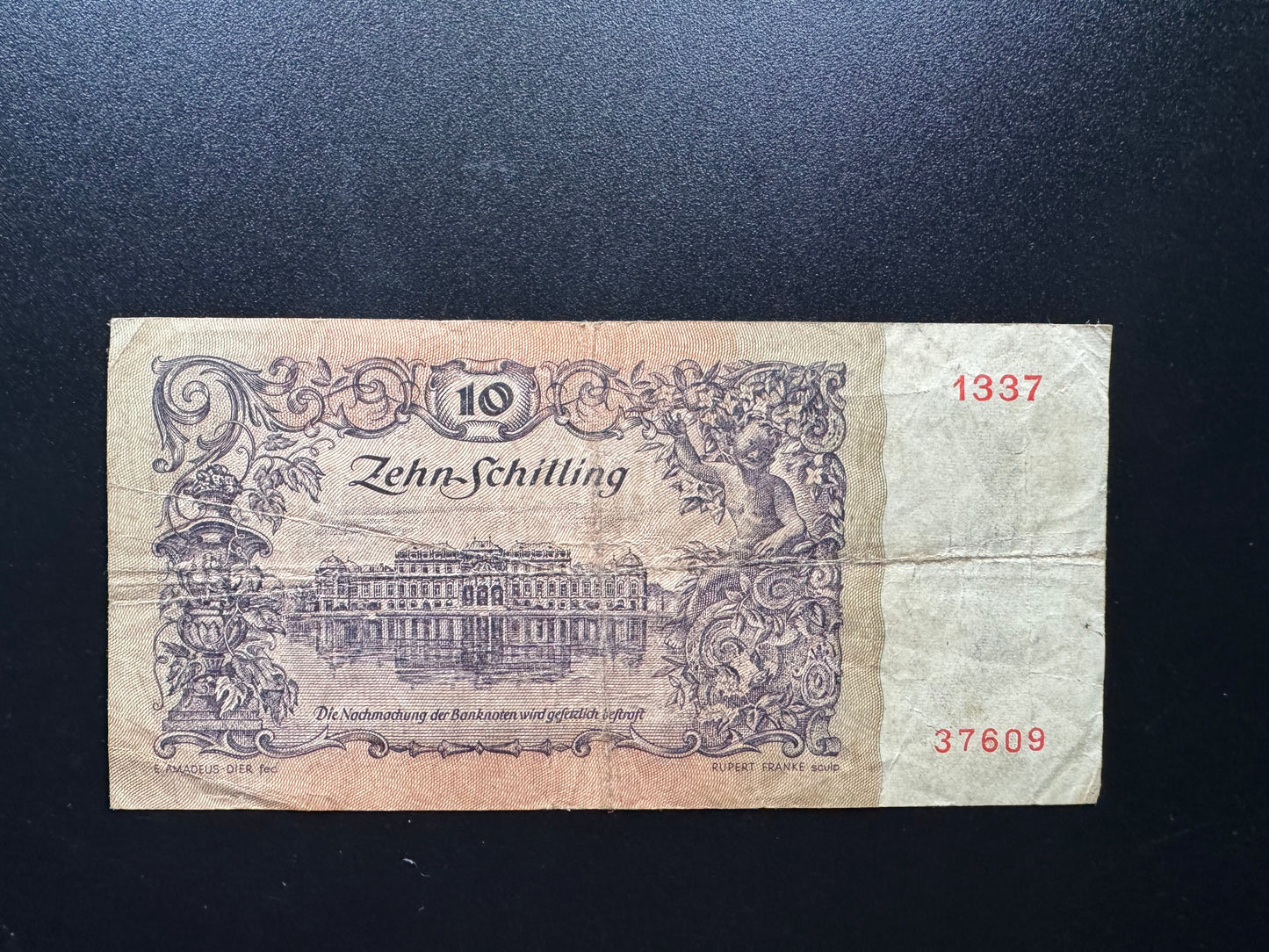 Austria 10 Schilling Banknote 1950 old Vintage Circulated Paper Money Bank Bill P-127