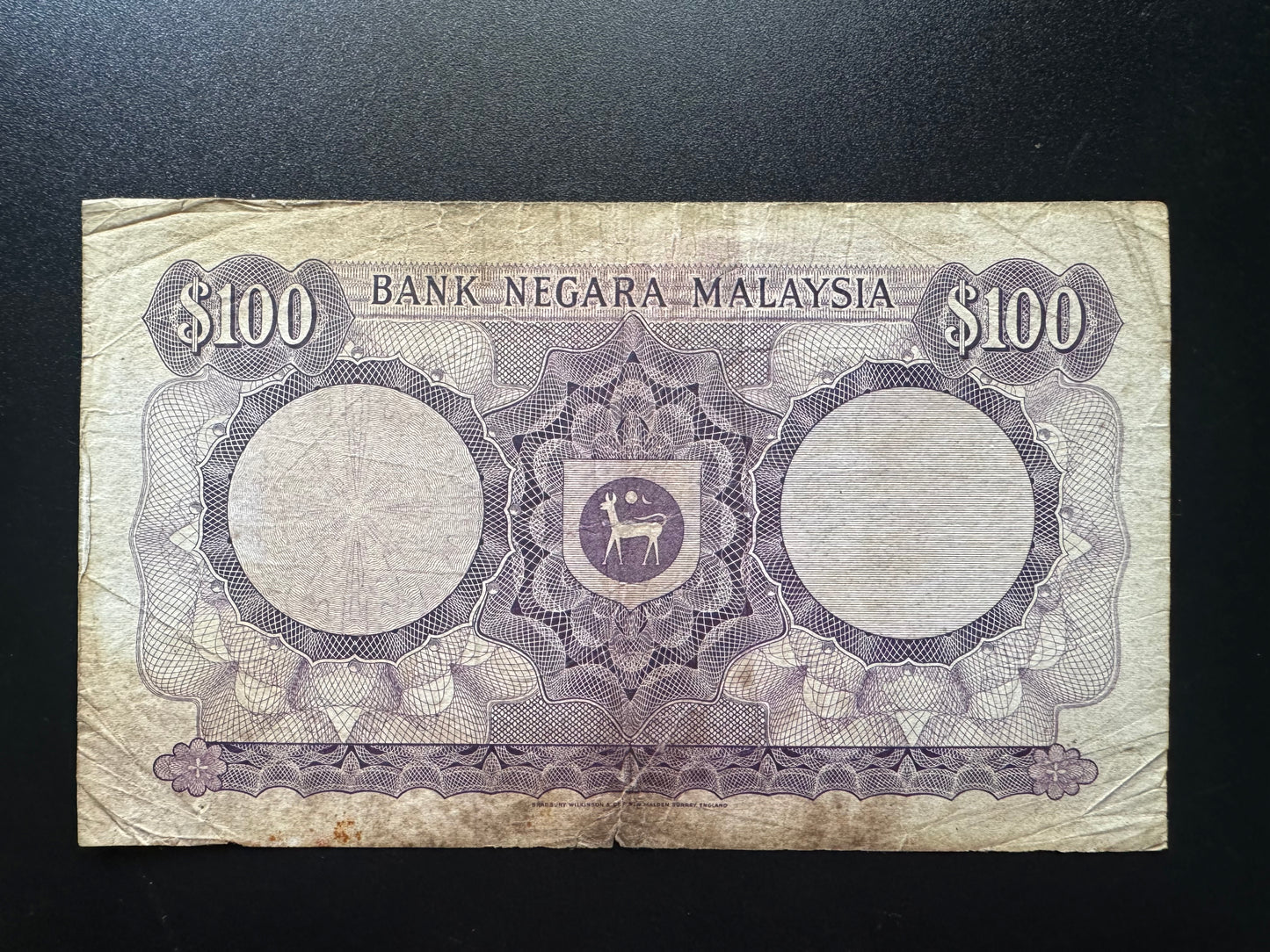 Malaysia 100 Ringgit Banknote 1967 Old Circulated Extremely Rare First Issued Bank Bill P-5