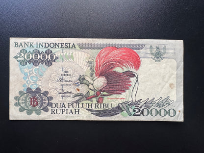 Indonesia 20000 Rupiah Banknotes 1995 Old Circulated Paper Money Bank Bill P-135