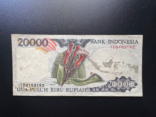 Indonesia 20000 Rupiah Banknotes 1995 Old Circulated Paper Money Bank Bill P-135