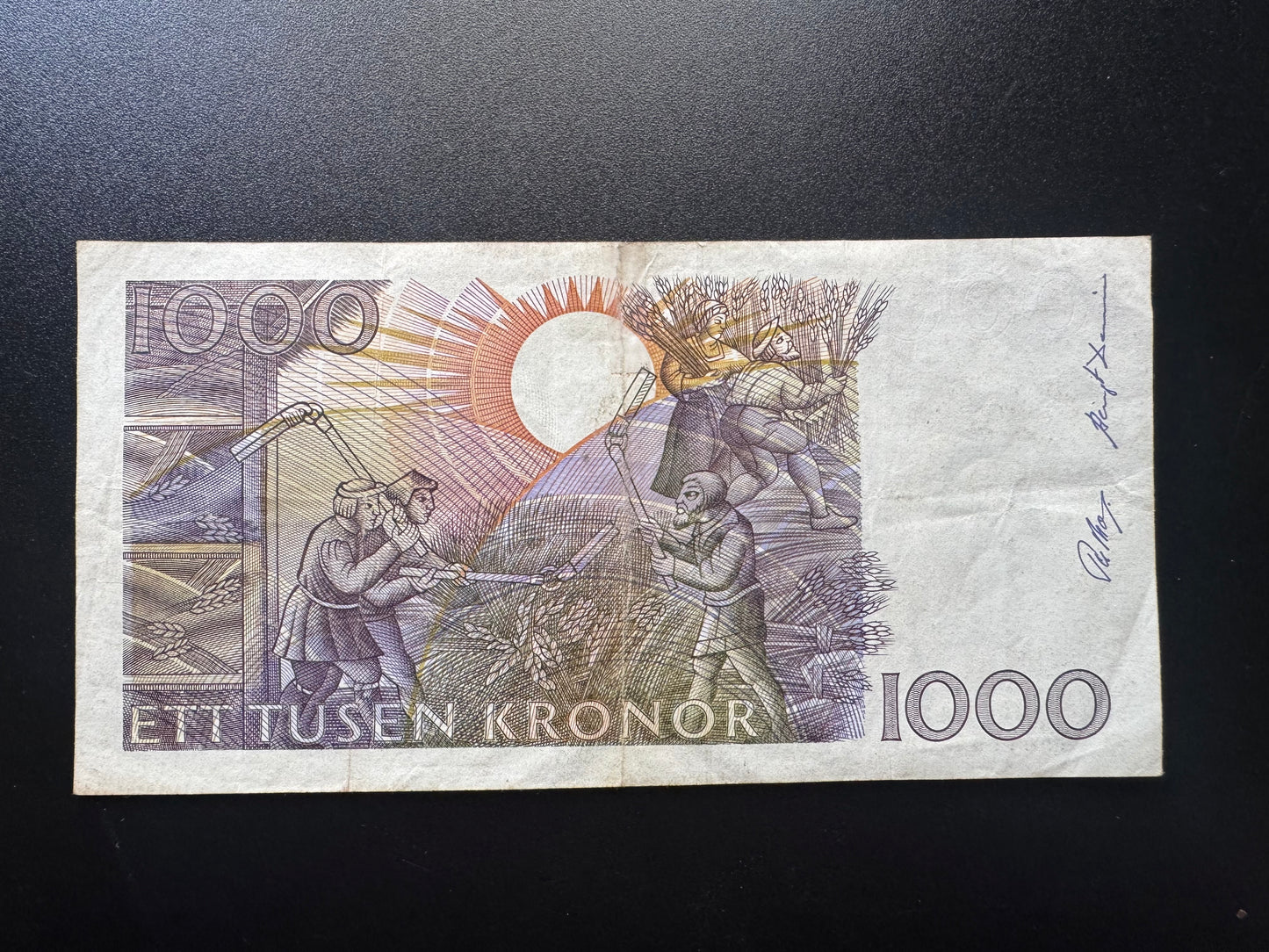 Sweden / Sveriges 1000 Kroner Banknote 1989 Old VF-Circulated Money Bank Bill P-60