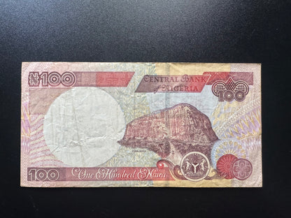 Nigeria 100 Naira Banknote 2001 Old Circulated Paper Money Bank Bill P-28