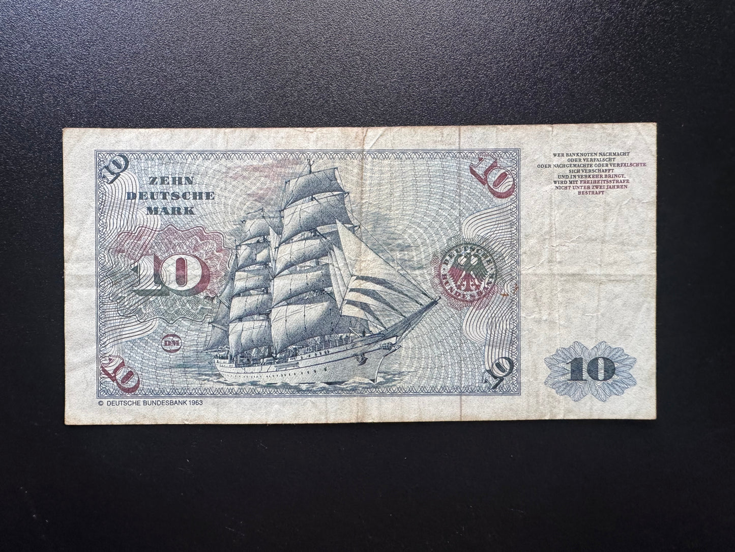 Germany 10 Mark Banknote 1980 Old Circulated Paper West Germany Bank Bills P-31