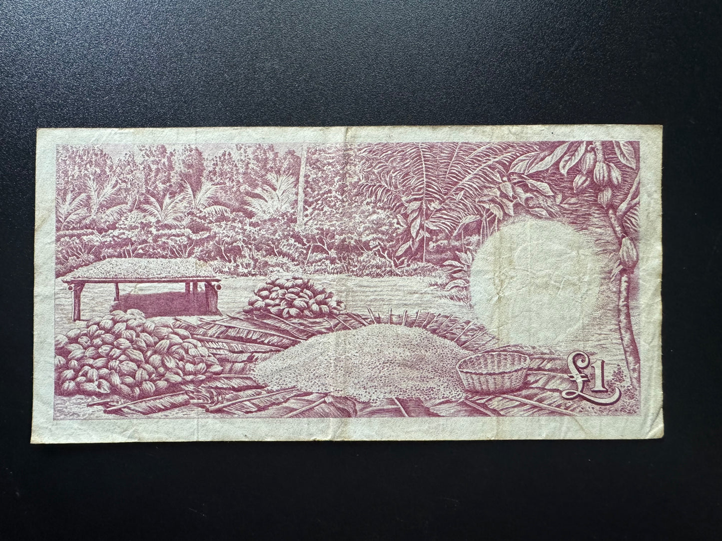 Ghana 1 Pound Banknote 1959 Old Circulated Paper Money Bank Bill P-2
