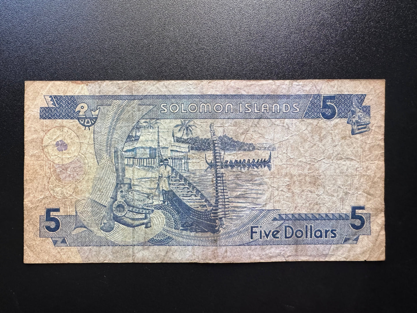 Solomon 5 Dollars Banknote 1997 old First Issue Paper Money Bank Bill P-19