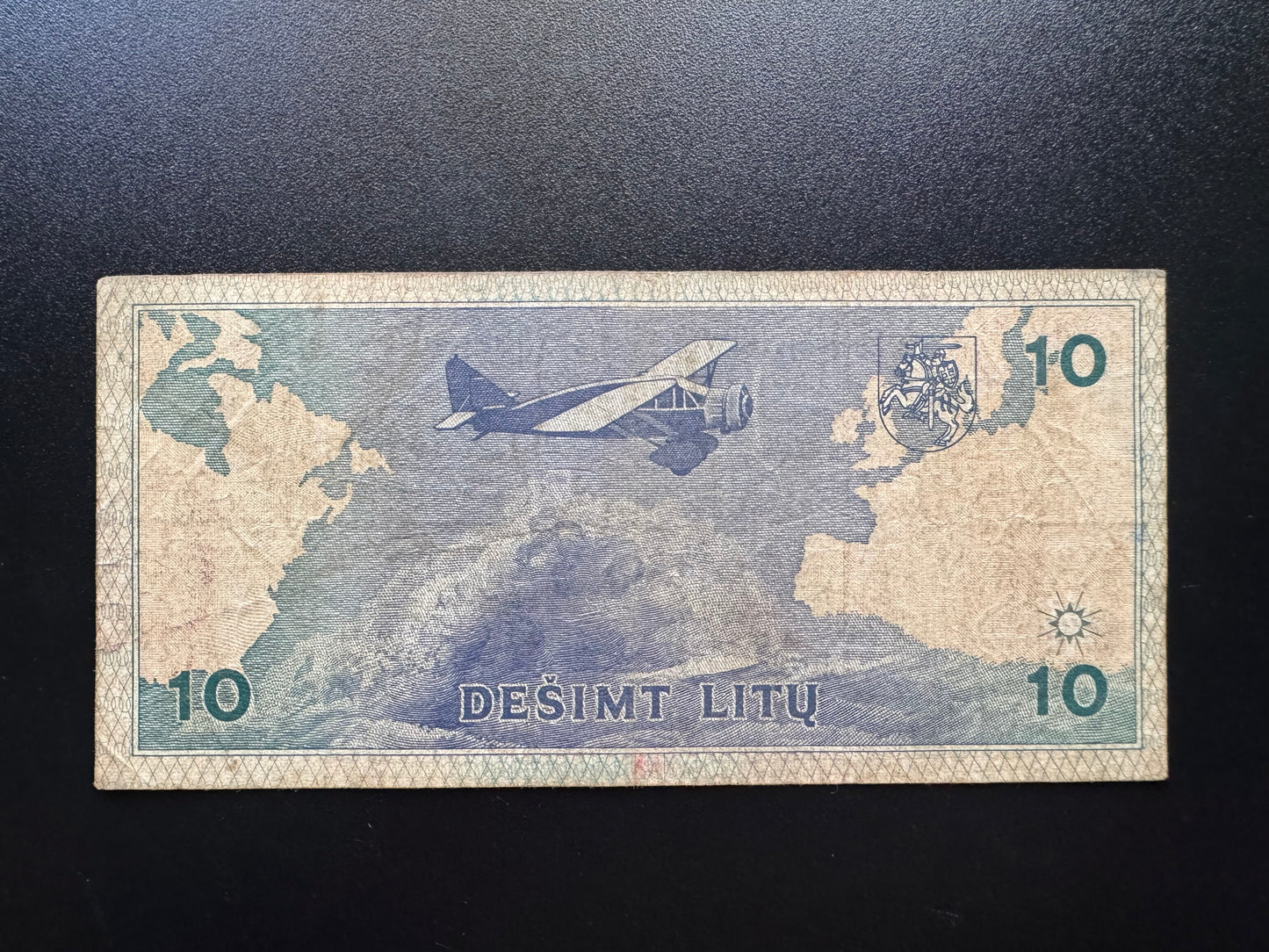 Lithuania 10 Litas Banknote 1993 Rare Date Old Circulated Paper Money Bank Bill P-56