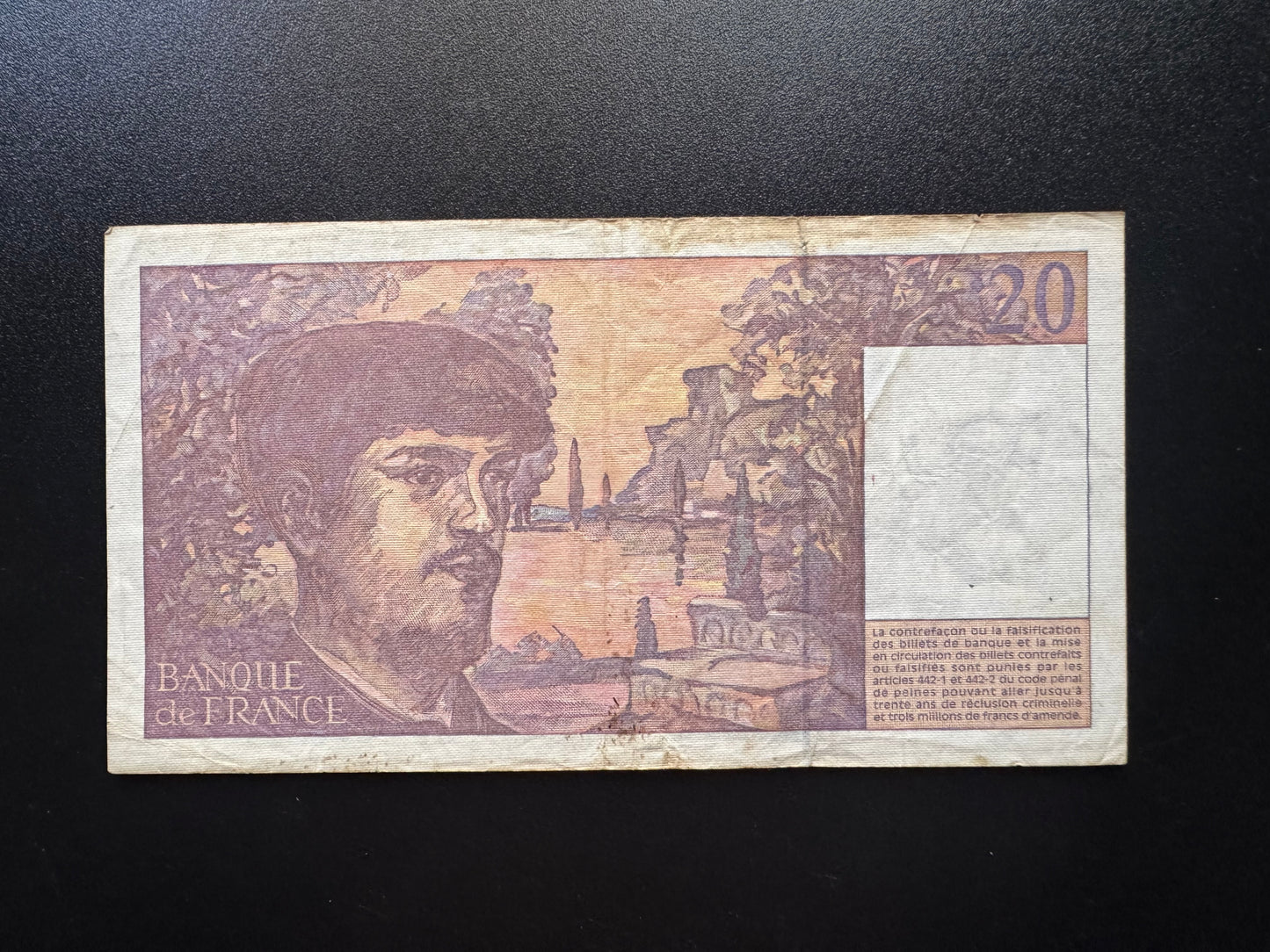 France 20 Franc Banknote 1997 old Circulated Paper Money Bank Bill Note