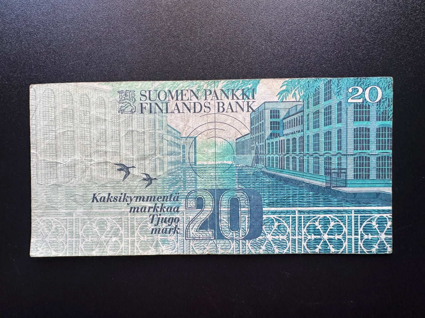 Finland 20 Markkaa Banknote 1993 Old Circulated Paper Money Bank Bill P-122