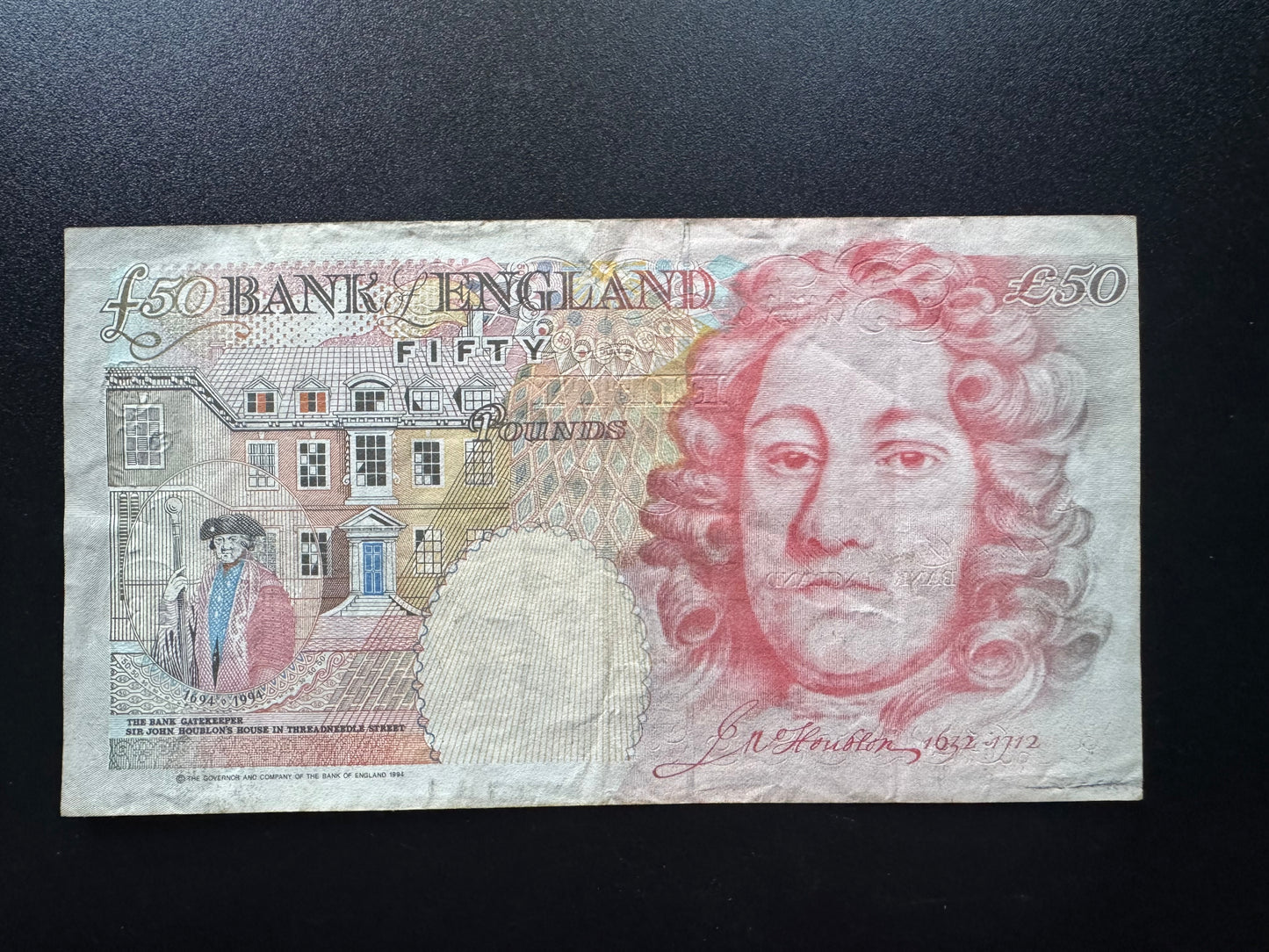 England 50 Pound GBP Banknote 1994 old Circulated Paper Money Bank Bill P-388