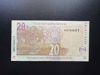 South Africa 20 Rand Banknote 2005-2009 VF Paper Money Bank Bills P-129