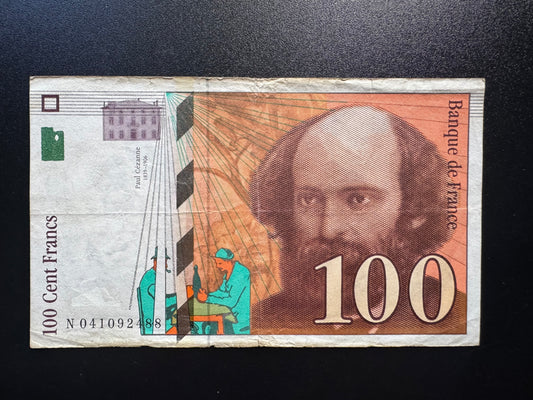 France 100 Franc Banknote 1998 old Circulated Paper Money Bank Bill P-158 Note