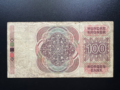 Norway 100 Kroner Banknote 1993 old Circulated Paper Money Bank Bill P-43