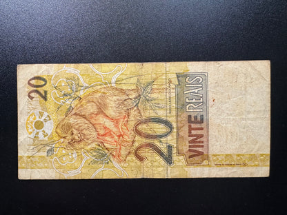 Brazil 20 Reais Banknote 2002 old Circulated Paper Money Bank Bill P-250