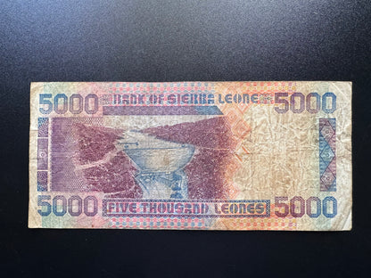 Sierra Leone 5000 Leones Old Banknote 2003 Old Circultad Paper Bank Bill P-27b