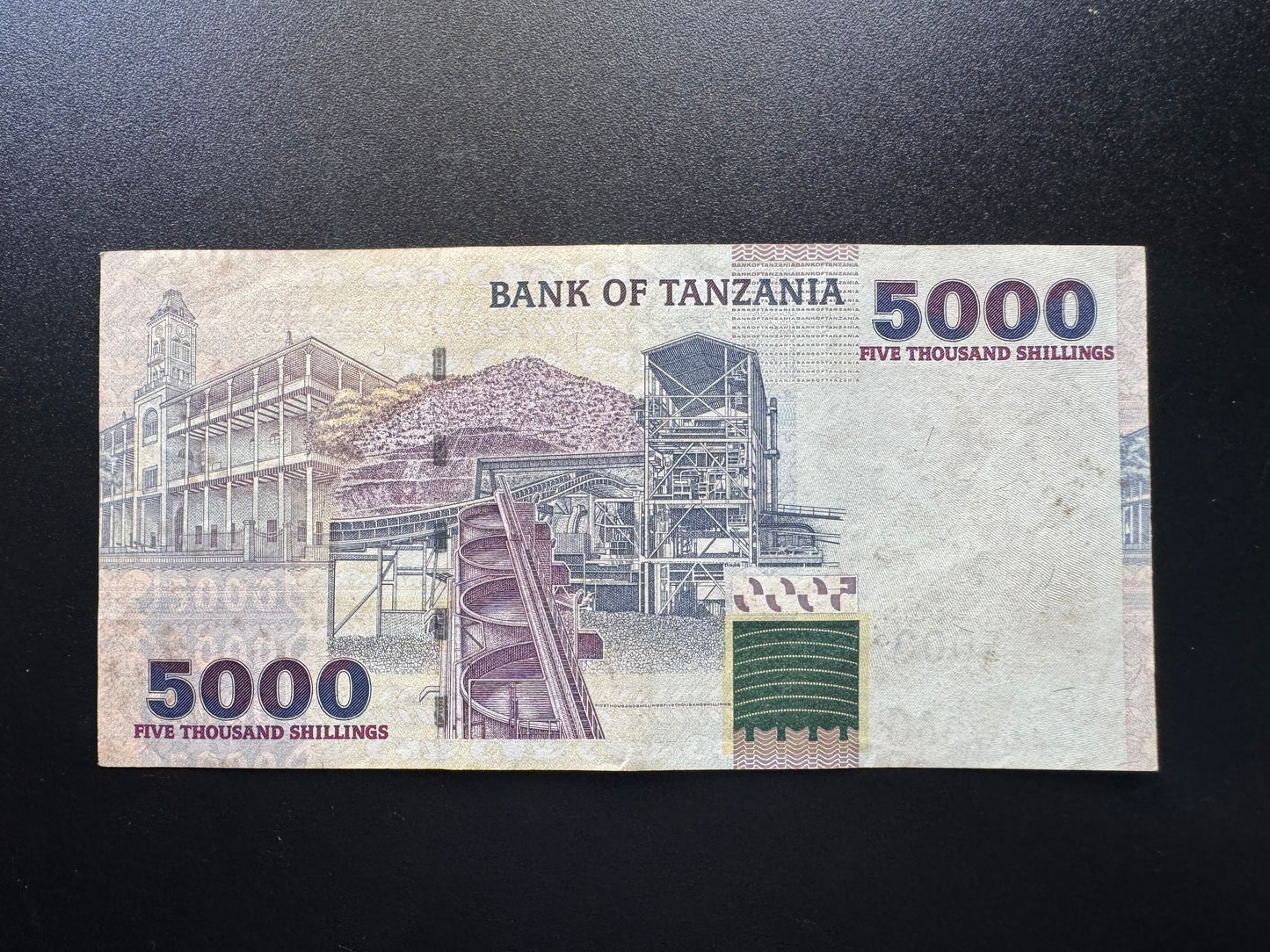 Tanzania 5000 Shillings 2003 Old Circulated Banknote Elephant Bank Bill P-38