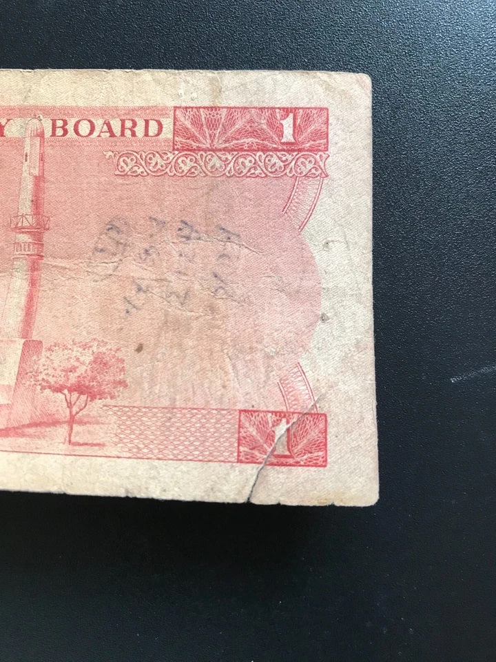 Bahrain 100 Fills & 1/2, 1 Dinar Banknotes 1964 Old Circulated First Issued Rare Bank Bills 3pcs / Lot