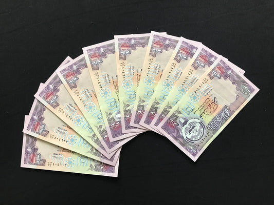 Kuwait 1/2 Dinar Banknotes 10Pcs/Lot 1980ND Old AUNC Paper Bank Bills P-12