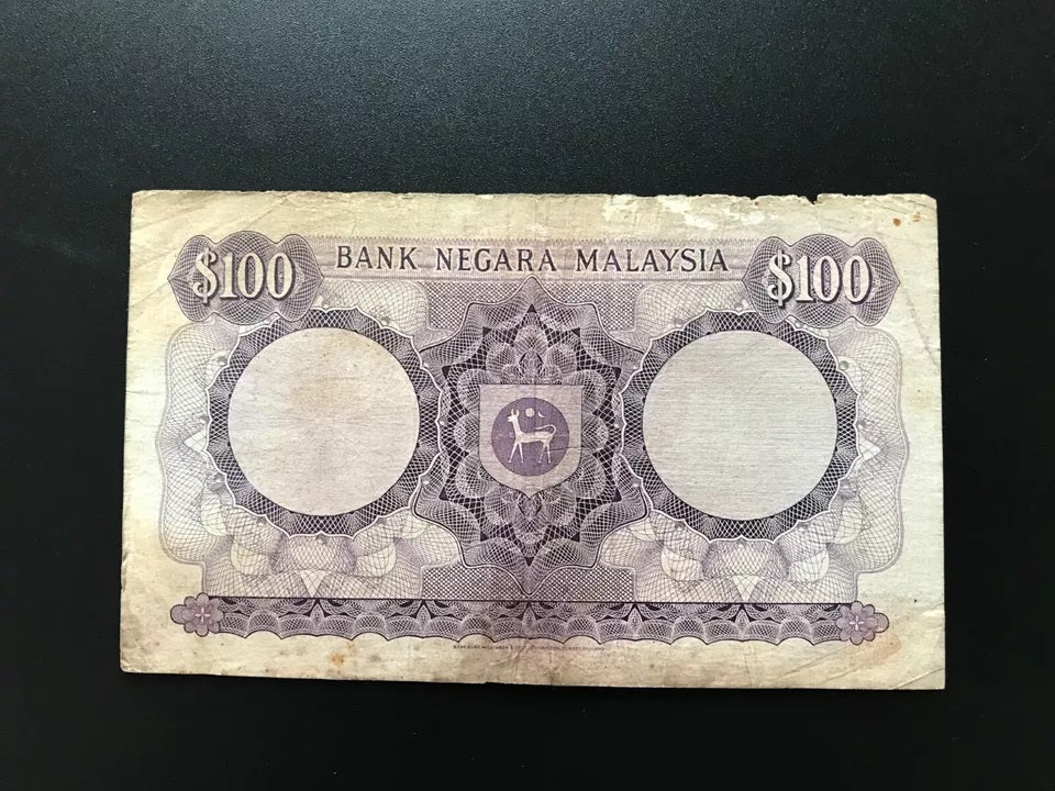 Malaysia 1, 5, 10, 50, 100 Ringgit Banknotes 1967 Old Circulated First Issue Rare Full Set 5Pcs