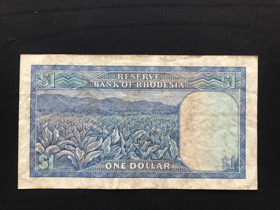 Rhodesia 1, 2, 5, 10 Dollars Banknotes 1979 Old Rare Circulated Bills 4Pcs / Lot