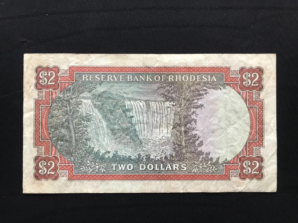 Rhodesia 1, 2, 5, 10 Dollars Banknotes 1979 Old Rare Circulated Bills 4Pcs / Lot
